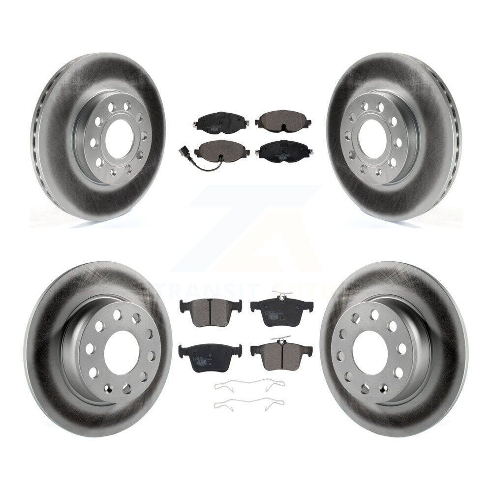 Front Rear Coated Brake Rotors Ceramic Pad Kit For Volkswagen Taos Audi A3 Quattro e-Golf KGT-101988