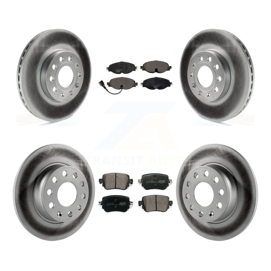 Front Rear Coated Disc Brake Rotors And Ceramic Pads Kit For Volkswagen Golf SportWagen KGT-101989