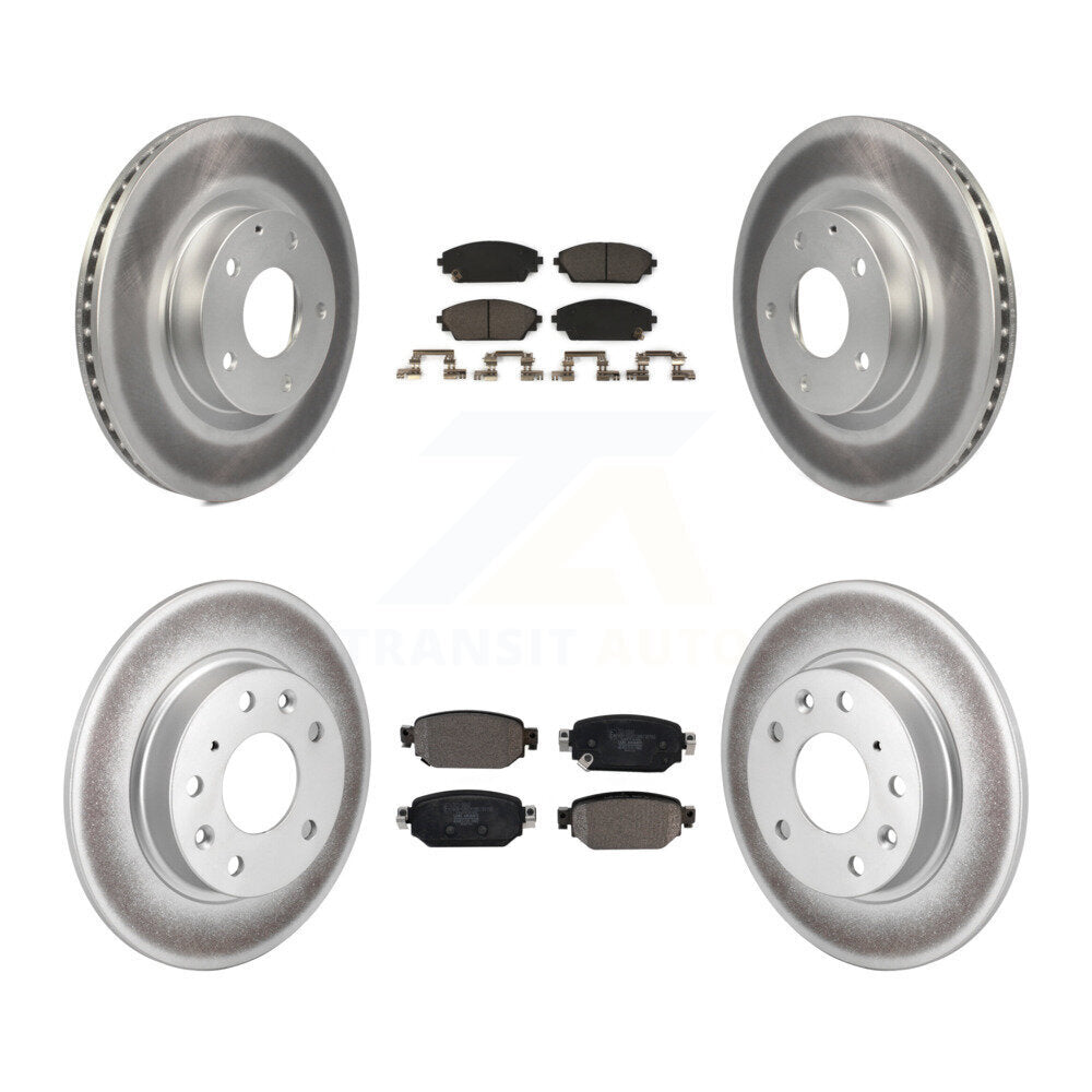 Front Rear Coated Disc Brake Rotors And Ceramic Pads Kit For 2019-2022 Mazda CX-3 AWD KGT-102003