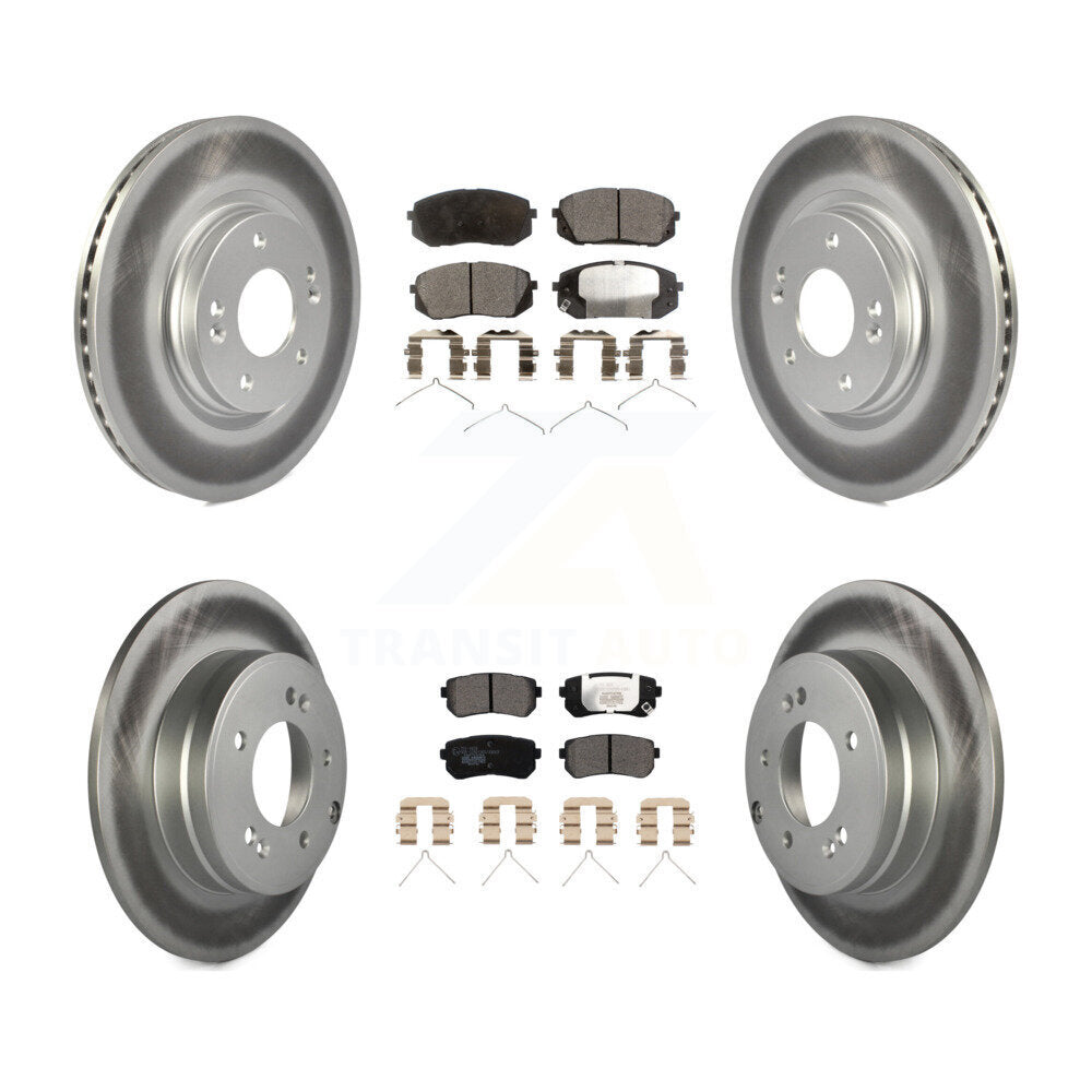 Front Rear Coat Disc Brake Rotor Ceramic Pad Kit For Kia Optima With Manual Parking KGT-102005