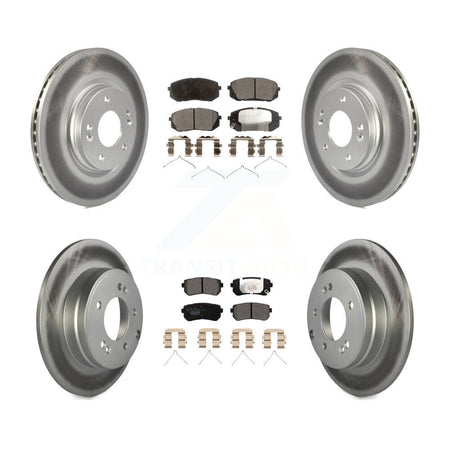 Front Rear Coat Disc Brake Rotor Ceramic Pad Kit For Kia Optima With Manual Parking KGT-102005