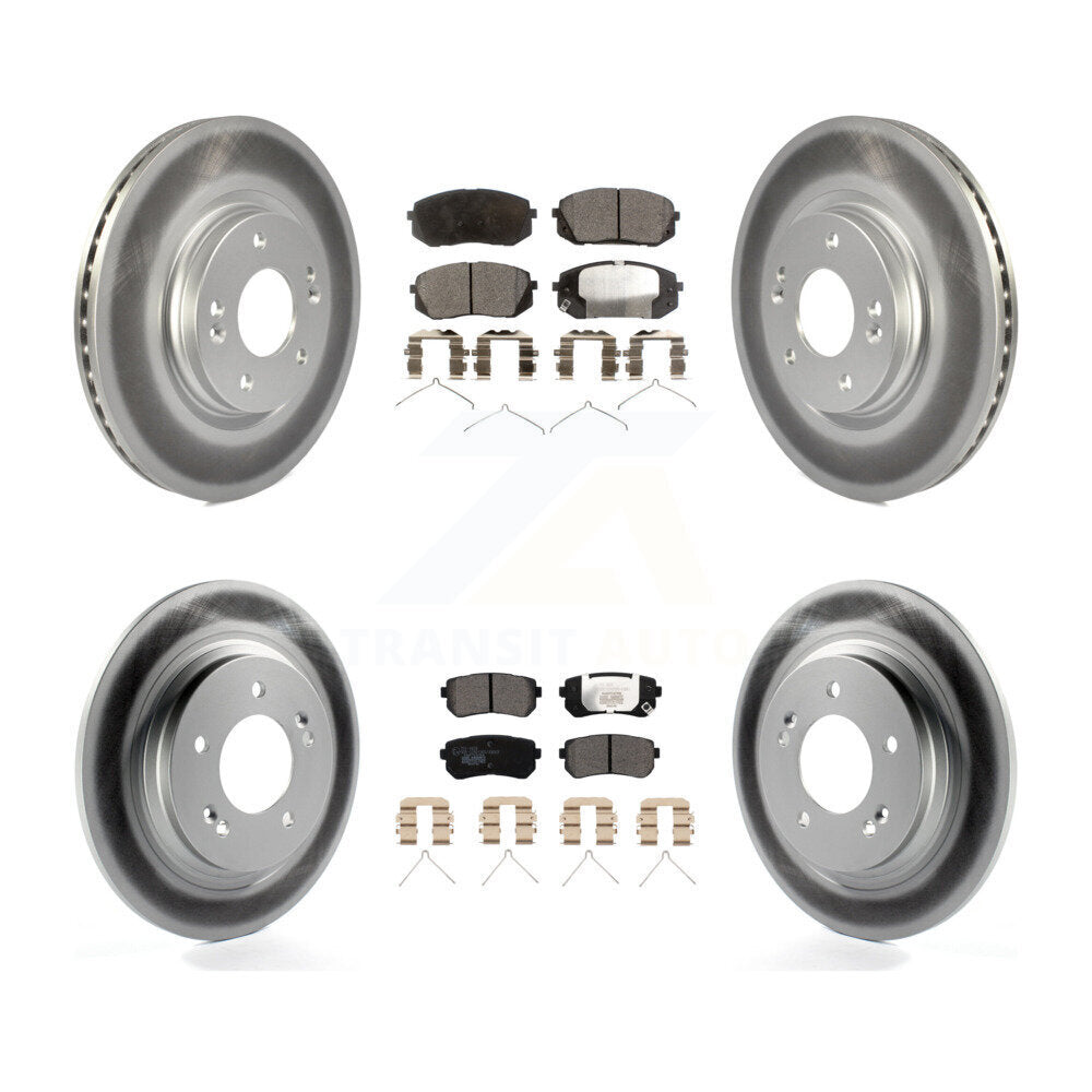 Front Rear Coat Brake Rotor Ceramic Pad Kit For 16 Kia Optima With Electric Parking KGT-102006