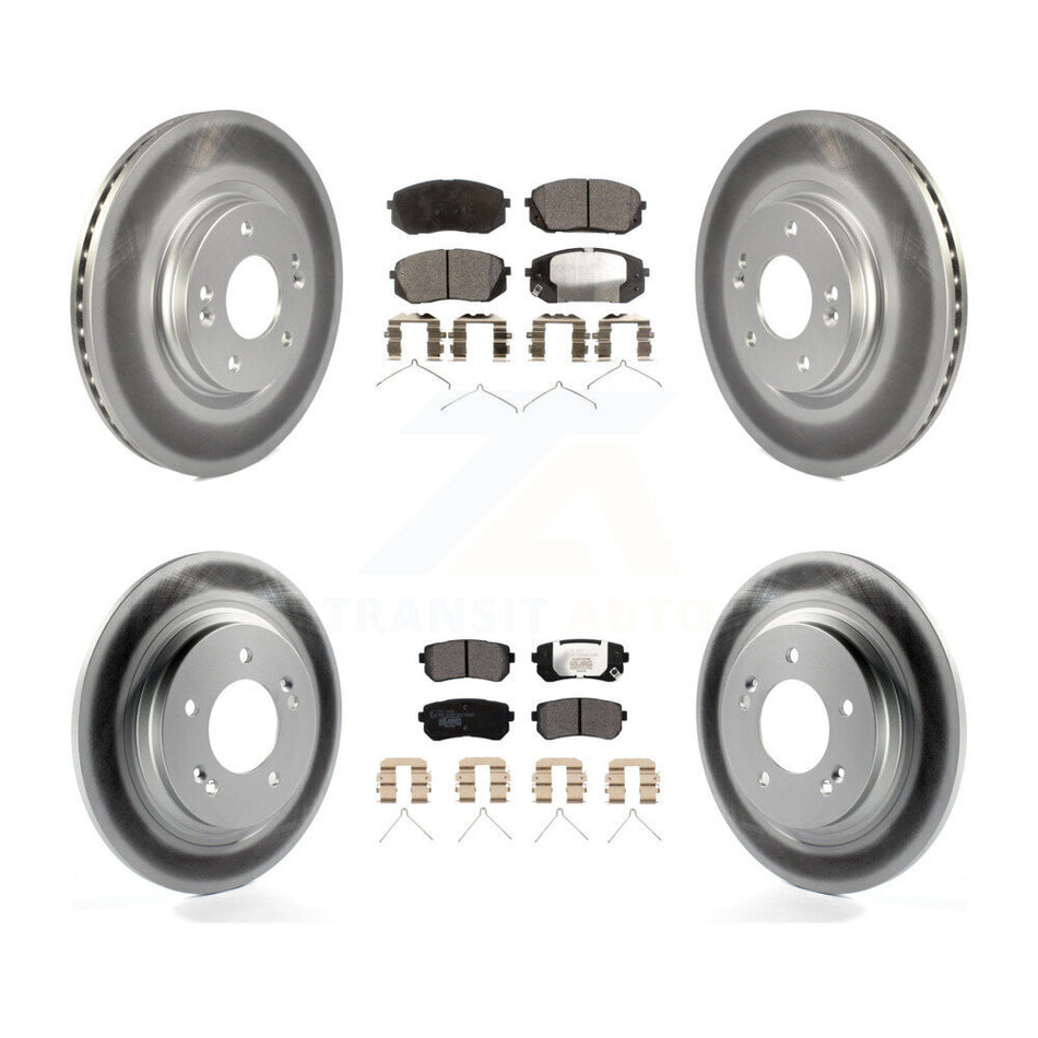 Front Rear Coat Brake Rotor Ceramic Pad Kit For 16 Kia Optima With Electric Parking KGT-102006