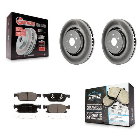 Front Coated Disc Brake Rotor And Ceramic Pad Kit For Ford Fusion Lincoln MKZ Continental KGT-102009
