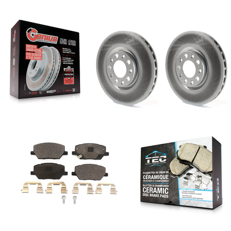 Front Coated Disc Brake Rotors And Ceramic Pads Kit For Jeep Compass Renegade Fiat 500X KGT-102010