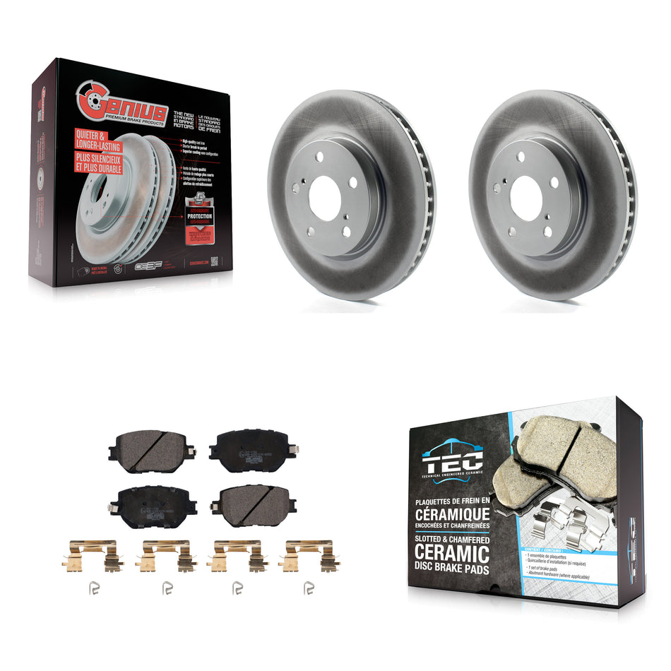 Front Coated Disc Brake Rotors And Ceramic Pads Kit For Lexus IS250 KGT-102016