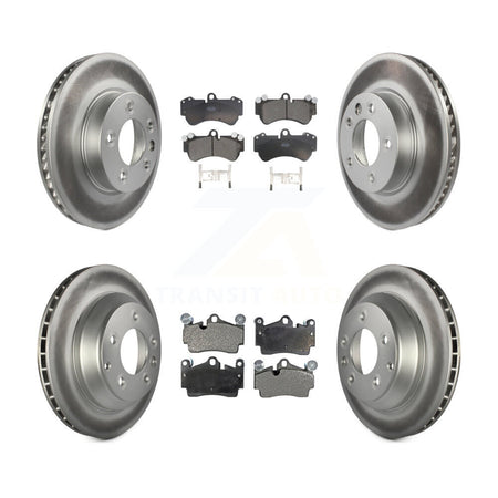 Front Rear Coated Disc Brake Rotors And Ceramic Pads Kit (6Pc) For Volkswagen Touareg KGT-102020