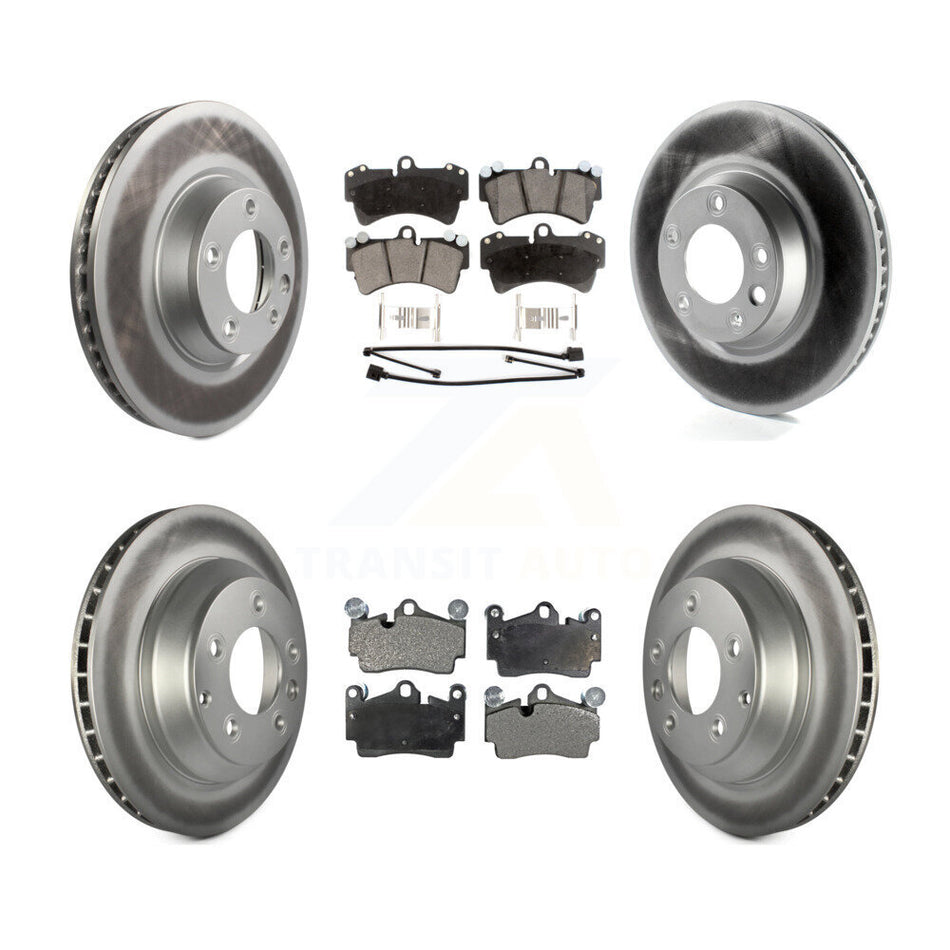 Front Rear Coated Disc Brake Rotor & Ceramic Pad Kit (6Pc) For Audi Q7 Volkswagen Touareg KGT-102024