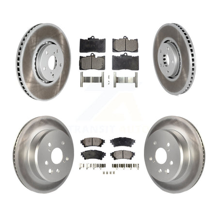 Front Rear Coated Disc Brake Rotor And Ceramic Pad Kit (6Pc) For Lexus IS350 IS300 IS200t KGT-102026