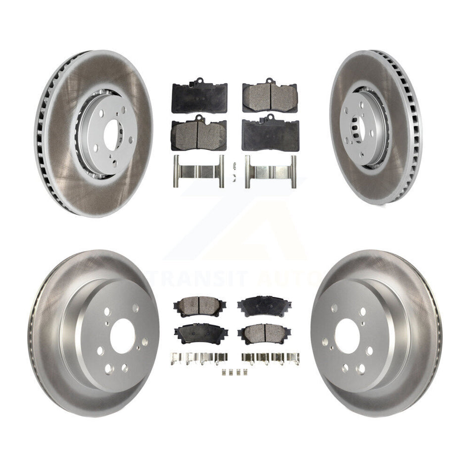 Front Rear Coated Disc Brake Rotor And Ceramic Pad Kit (6Pc) For Lexus IS350 IS300 IS200t KGT-102026