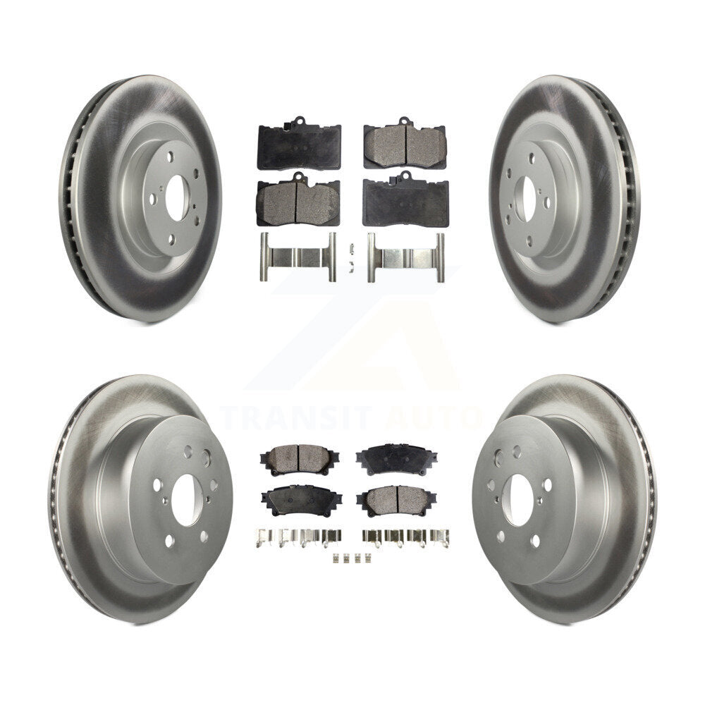 Front Rear Coated Brake Rotor Ceramic Pad Kit (6Pc) For 2014-2015 Lexus IS350 C F Sport KGT-102030