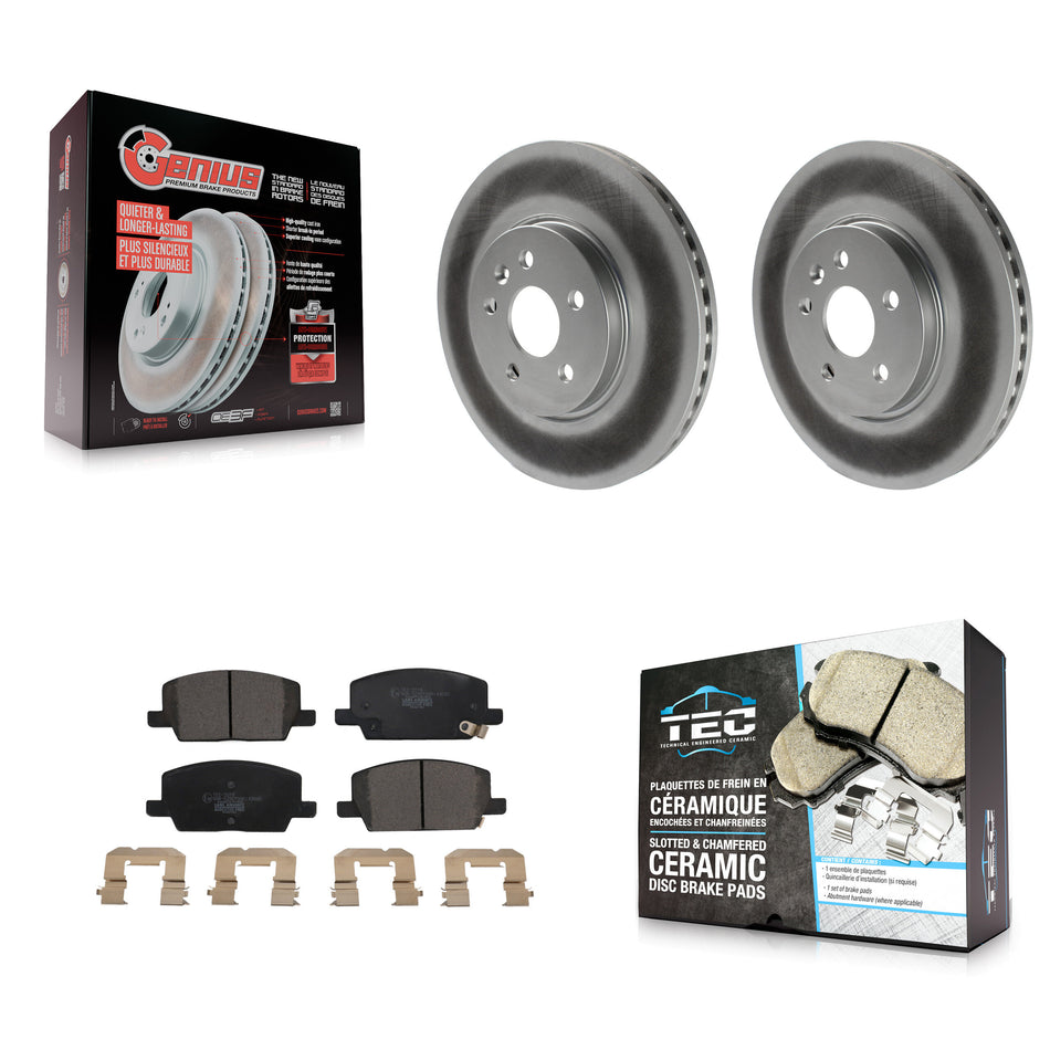 Front Coated Disc Brake Rotors And Ceramic Pads Kit For Buick Encore Chevrolet Trax KGT-102033
