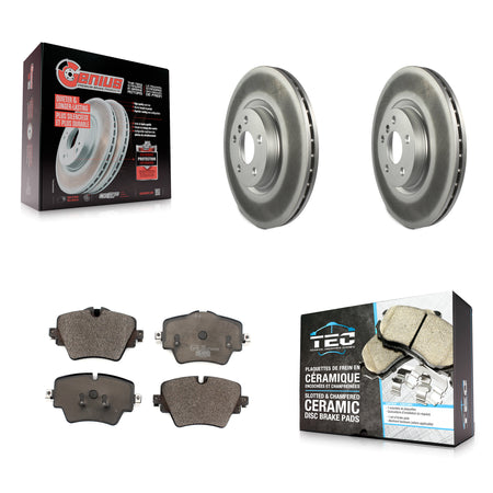 Front Coated Brake Rotor Ceramic Pad Kit For BMW X1 Mini Cooper Countryman X2 228i xDrive KGT-102035