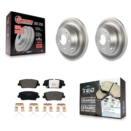 Rear Coat Brake Rotor Ceramic Pad Kit For 2014-2015 Kia Sorento With Red Painted Calipers KGT-102042