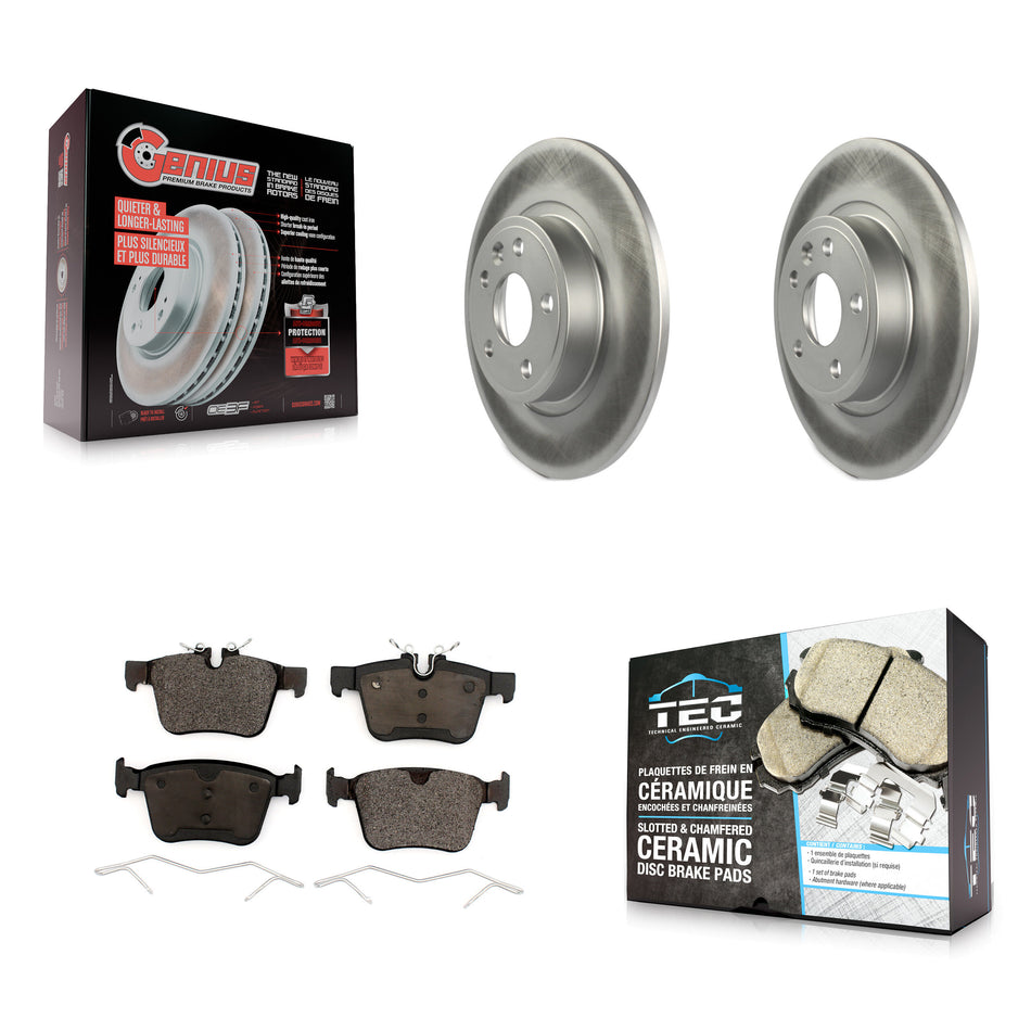 Rear Coated Disc Brake Rotor Ceramic Pad Kit For Land Rover Discovery Sport Jaguar E-Pace KGT-102043