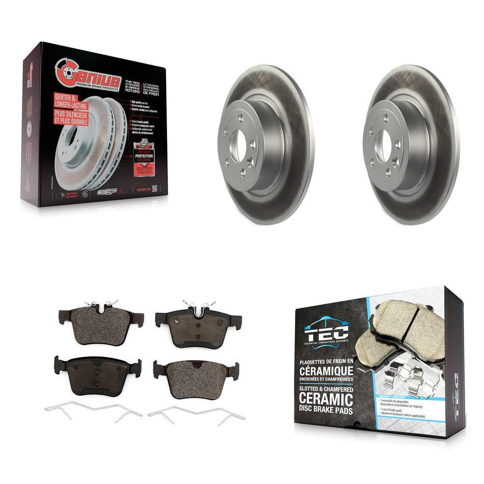 Rear Coated Disc Brake Rotors And Ceramic Pads Kit For 2016-2019 Land Rover Range Evoque KGT-102045