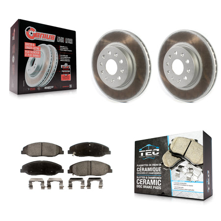 Front Coated Disc Brake Rotors Ceramic Pad Kit For Cadillac CTS Without Heavy Duty Brakes KGT-102053