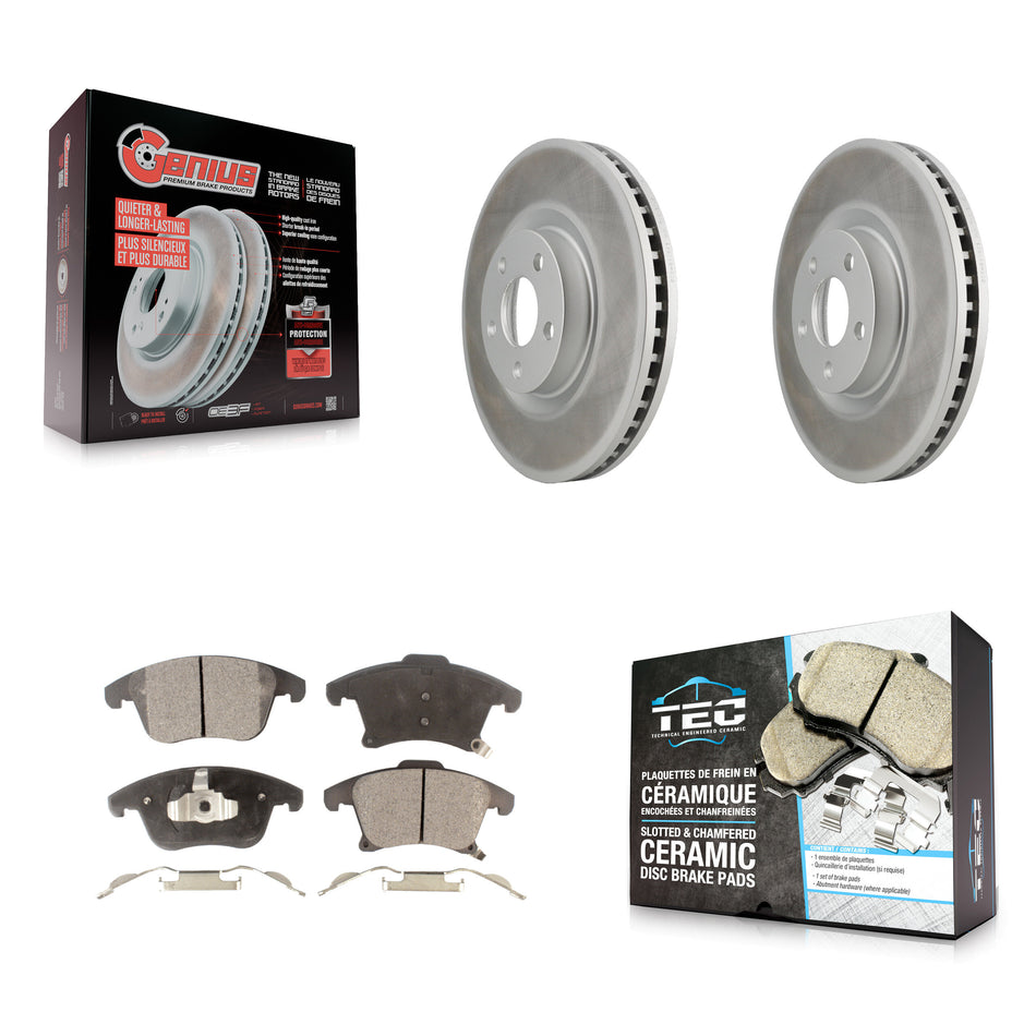 Front Coat Disc Brake Rotors Ceramic Pad Kit For Ford Police Responder Hybrid SSV Plug-In KGT-102059