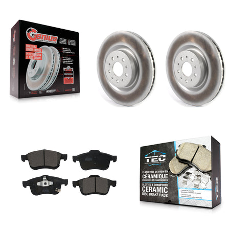 Front Coated Disc Brake Rotors And Ceramic Pads Kit For 2015-2021 Ram ProMaster City KGT-102063