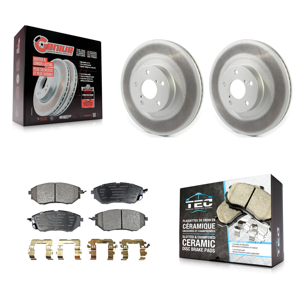 Front Coat Brake Rotors Ceramic Pad Kit For Subaru Legacy With 292mm Diameter Rotor KGT-102067
