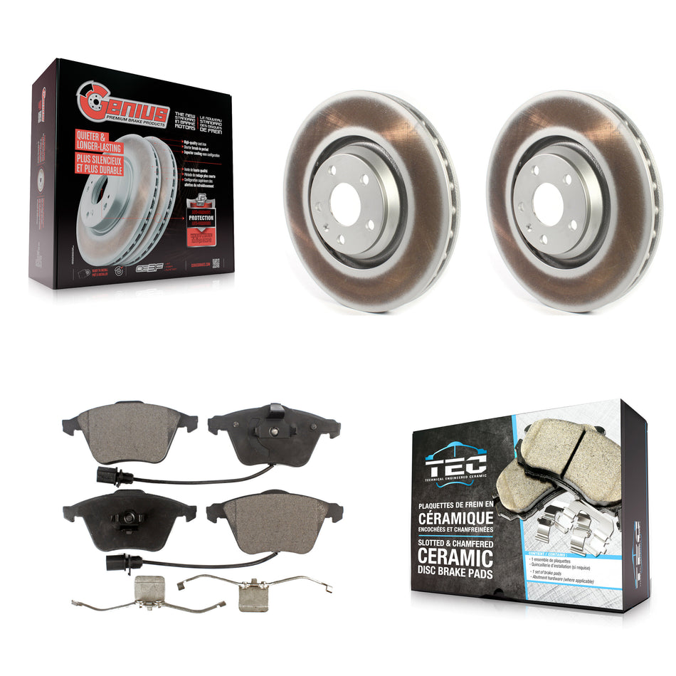 Front Coated Disc Brake Rotors And Ceramic Pads Kit For Audi TT Quattro TTS KGT-102074