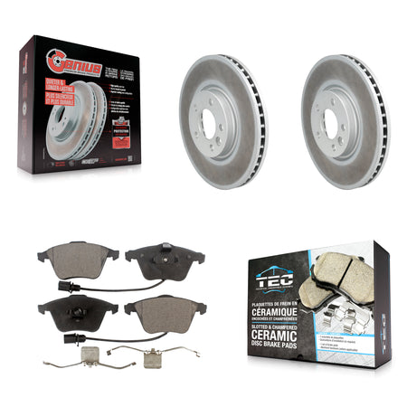 Front Coat Brake Rotors Ceramic Pad Kit For Volkswagen CC With 340mm Diameter Rotor KGT-102076