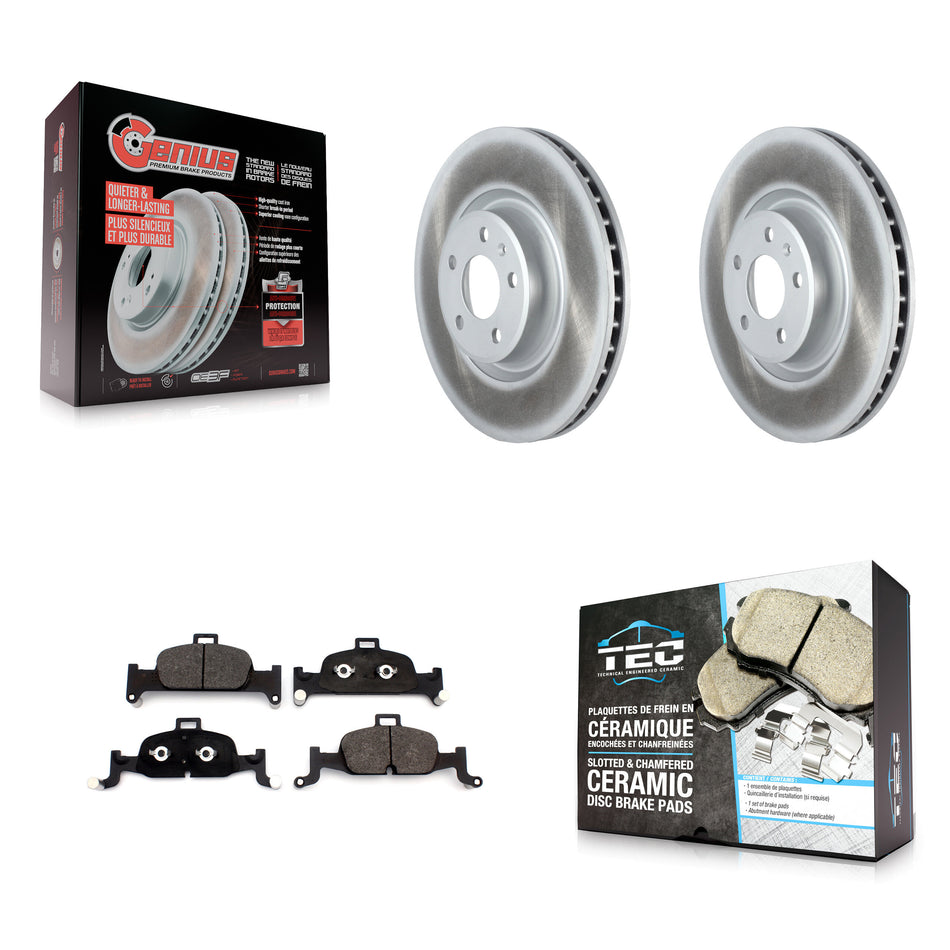 Front Coated Brake Rotor & Ceramic Pad Kit For Audi A4 Quattro Q5 A5 Sportback allroad A6 KGT-102090