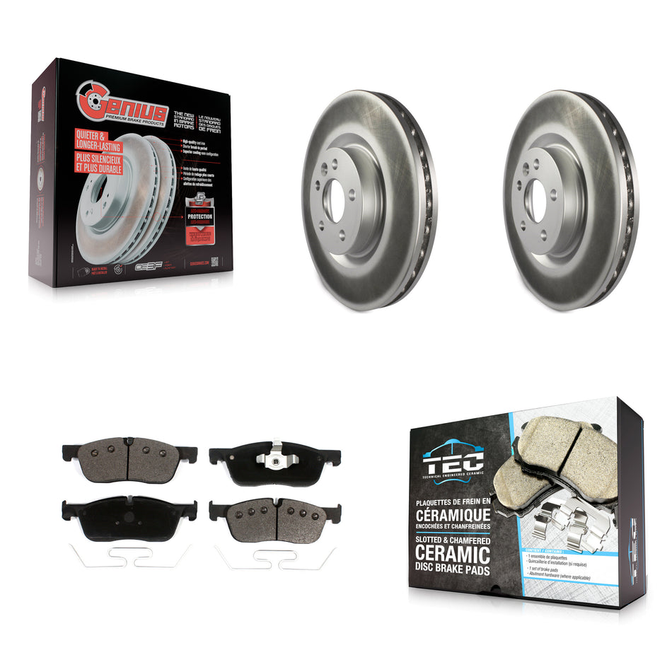 Front Coat Brake Rotor Ceramic Pad Kit For Land Rover Discovery Sport Range Evoque Jaguar KGT-102097