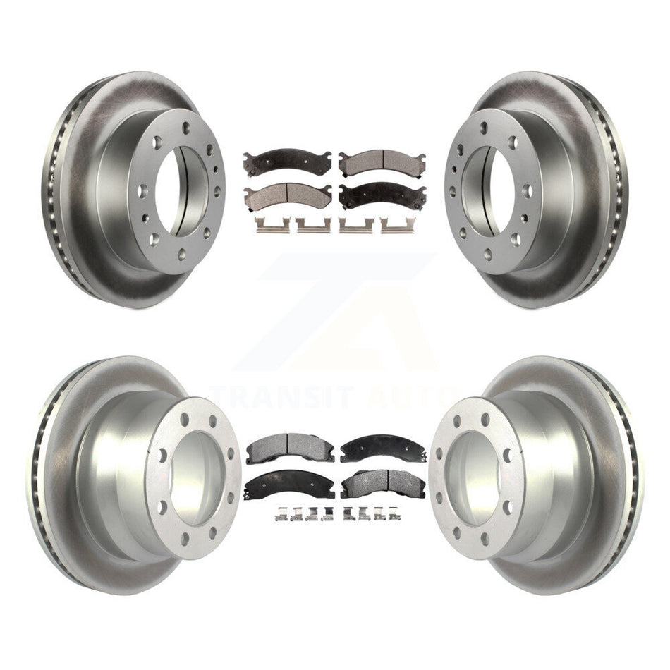 Front Rear Coated Disc Brake Rotors Ceramic Pad Kit For Chevrolet Express 4500 GMC Savana KGT-102098