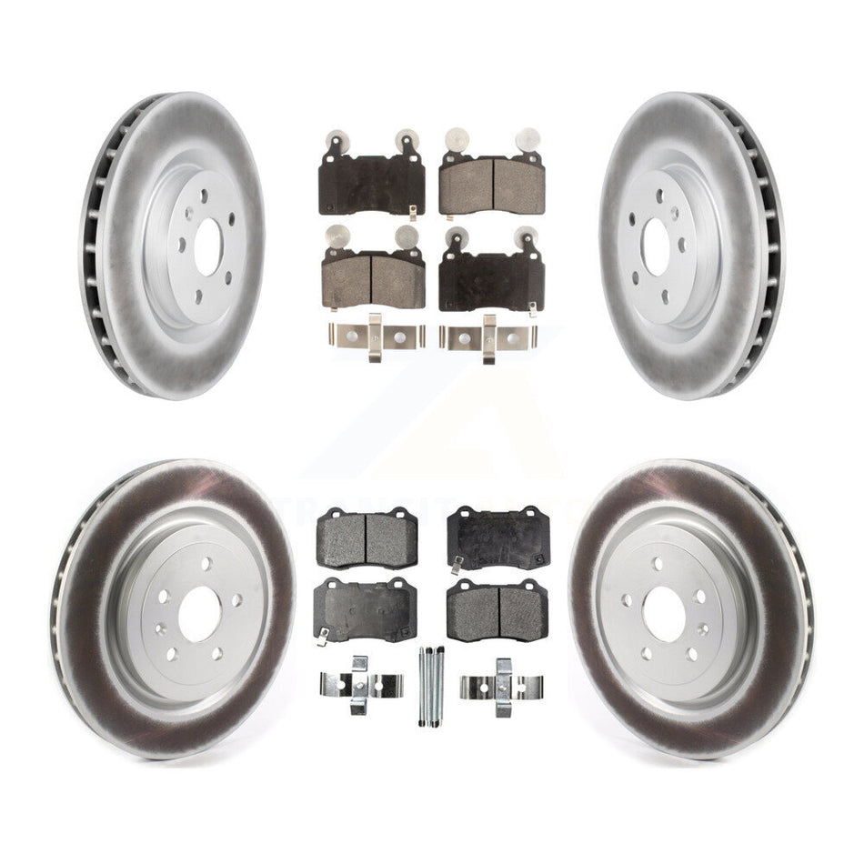Front Rear Coated Disc Brake Rotors And Ceramic Pad Kit For 2010-2015 Chevrolet Camaro SS KGT-102105