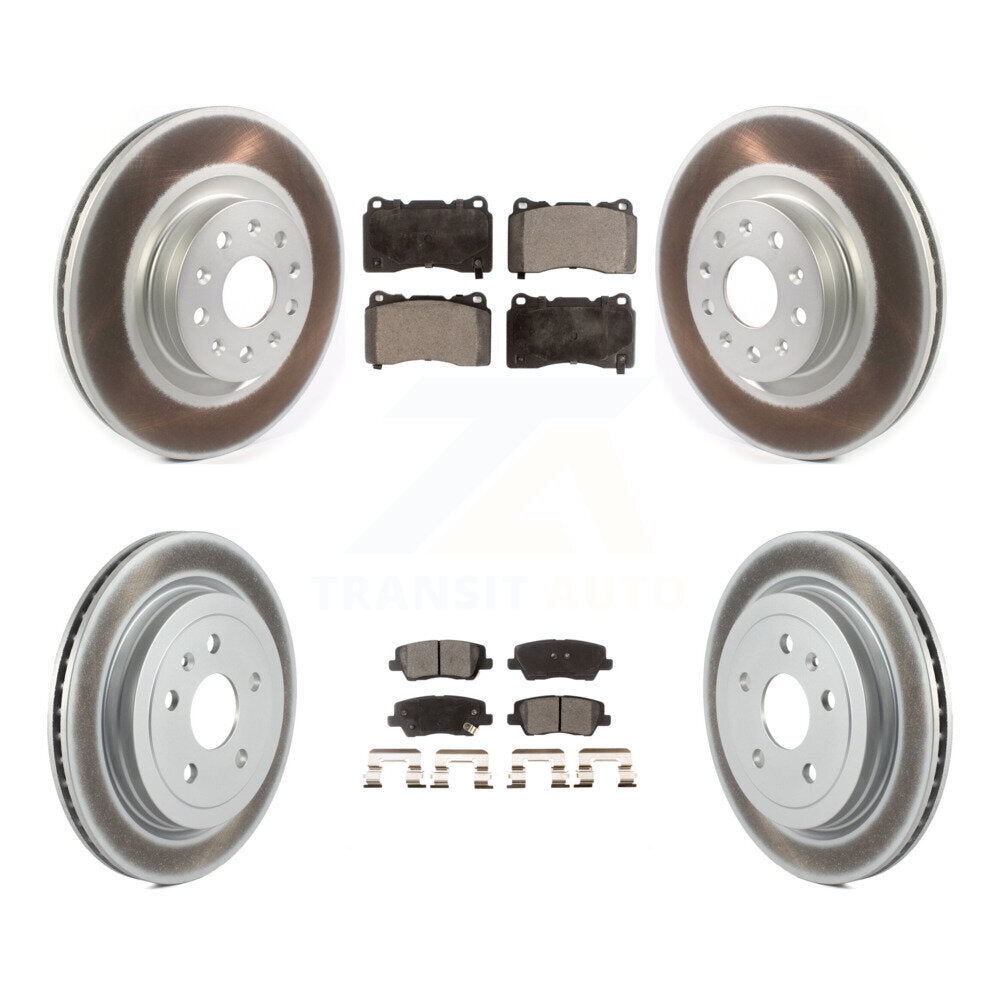 Front Rear Coat Disc Brake Rotor Ceramic Pad Kit For Cadillac CTS With 18" Factory Wheels KGT-102108