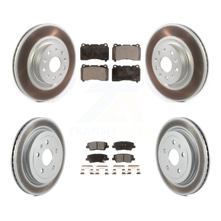 Front Rear Coat Disc Brake Rotor Ceramic Pad Kit For Cadillac CTS With 18" Factory Wheels KGT-102108