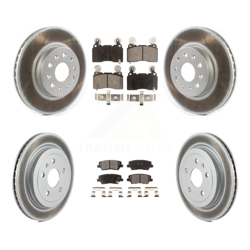Front Rear Coated Disc Brake Rotors And Ceramic Pads Kit For Cadillac CTS KGT-102113