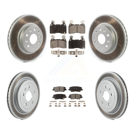 Front Rear Coated Disc Brake Rotors And Ceramic Pads Kit For Cadillac CTS KGT-102113