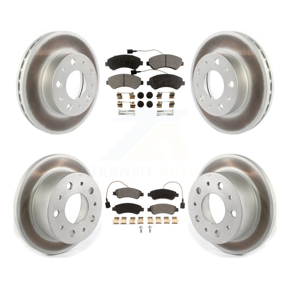 Front Rear Coated Brake Rotors Ceramic Pad Kit For 2014-2020 Ram ProMaster 2500 3500 1500 KGT-102124