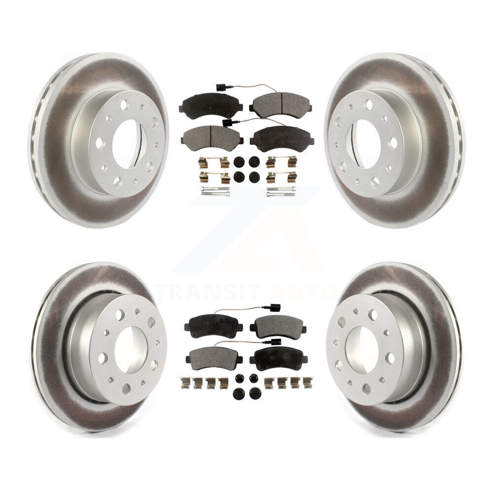 Front Rear Coated Brake Rotors Ceramic Pad Kit For 2014-2020 Ram ProMaster 2500 3500 1500 KGT-102127