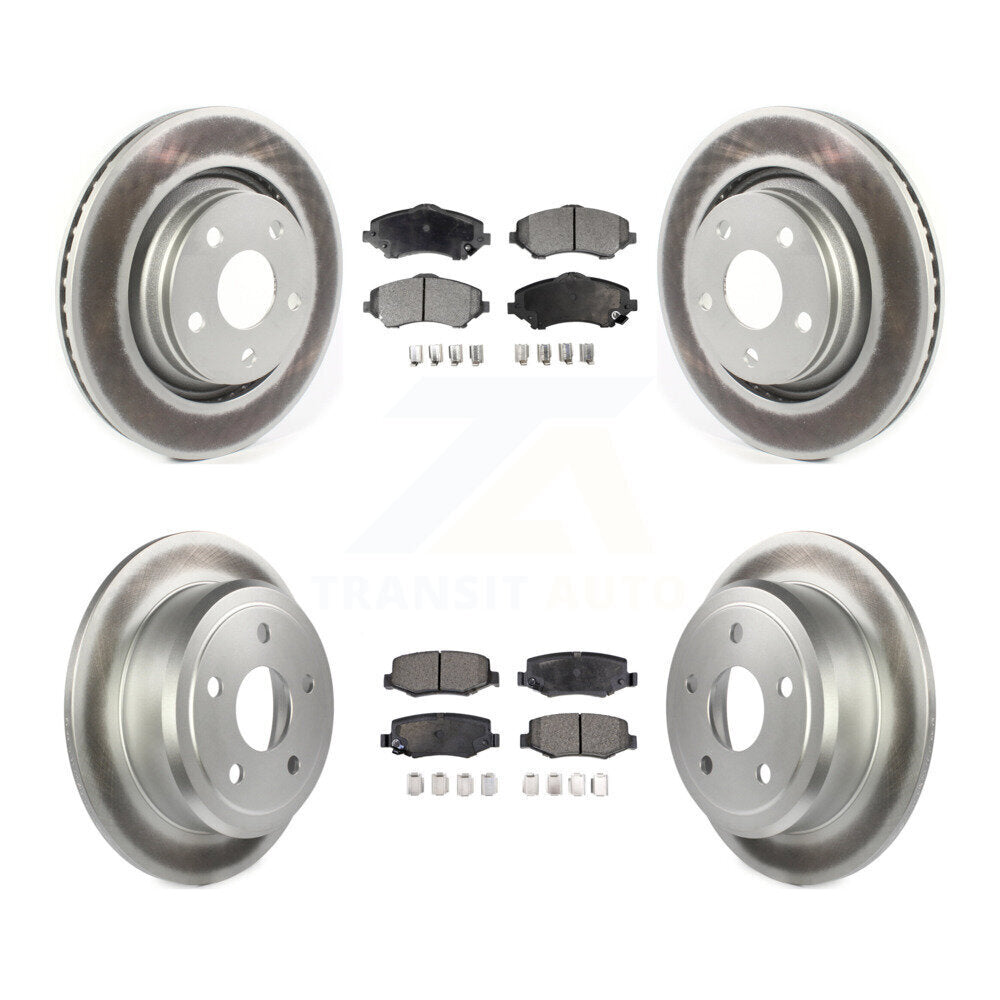 Front Rear Coated Disc Brake Rotors And Ceramic Pads Kit For Jeep Wrangler KGT-102128