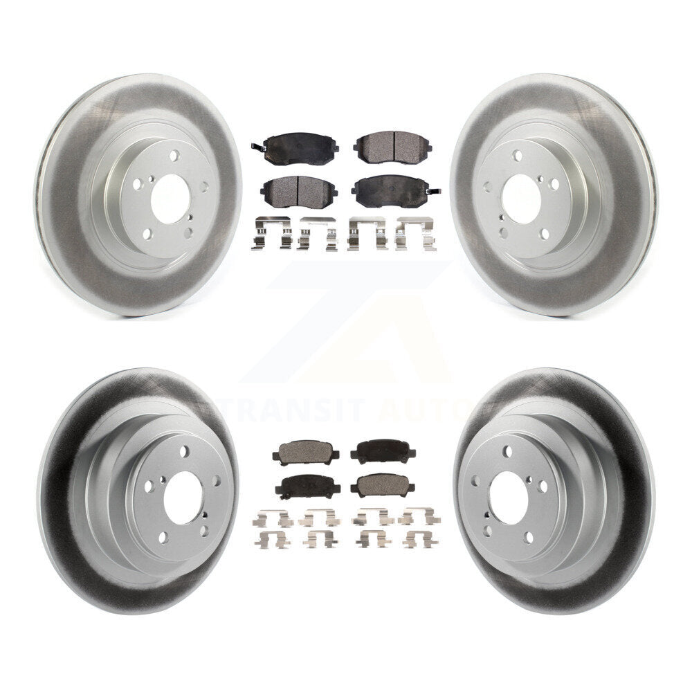Front Rear Coated Disc Brake Rotor Ceramic Pad Kit For 2005-2006 Subaru Baja Turbocharged KGT-102139