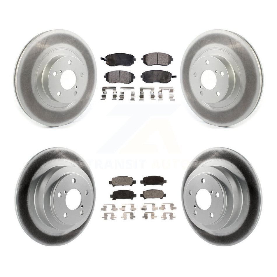 Front Rear Coated Disc Brake Rotor Ceramic Pad Kit For 2005-2006 Subaru Baja Turbocharged KGT-102139