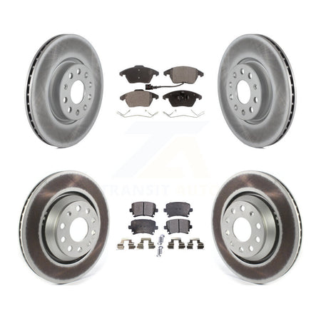 Front Rear Coated Disc Brake Rotors And Ceramic Pads Kit For Volkswagen Passat CC KGT-102142