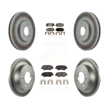 Front Rear Coated Disc Brake Rotors Ceramic Pad Kit For Kia Forte Forte5 Hyundai Veloster KGT-102143