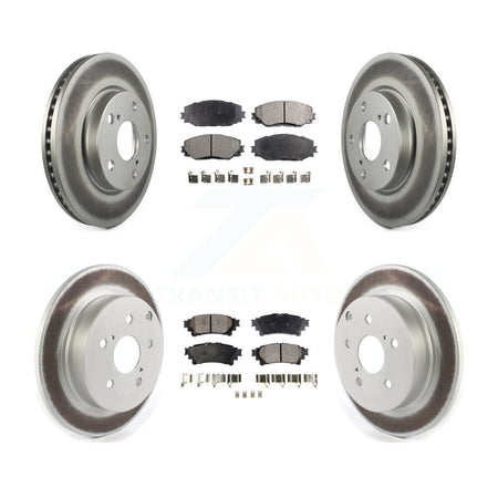 Front Rear Coated Disc Brake Rotors And Ceramic Pads Kit For 2012-2018 Toyota Prius V KGT-102145