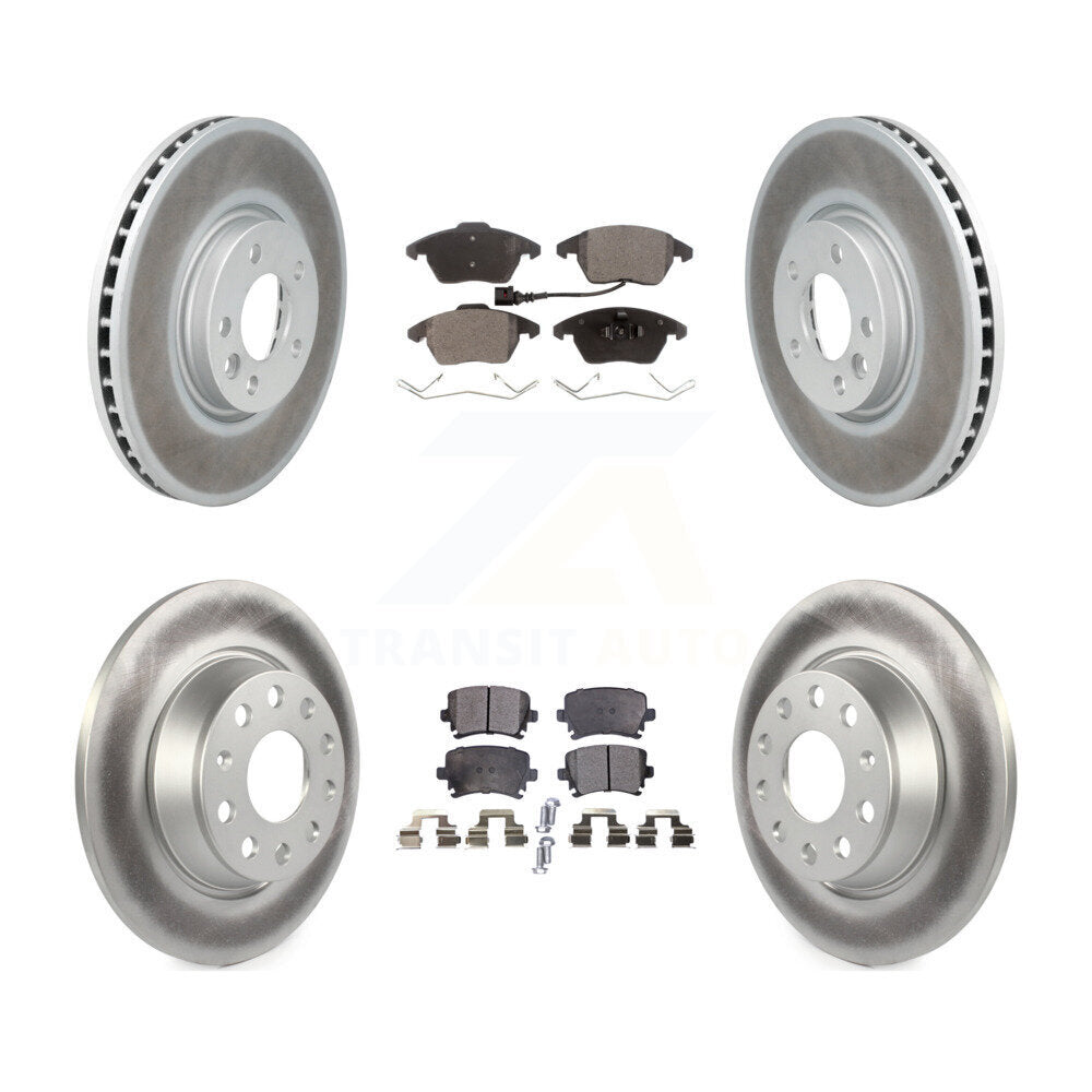Front Rear Coated Disc Brake Rotors And Ceramic Pads Kit For Volkswagen CC KGT-102153