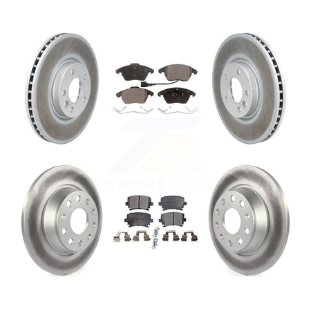 Front Rear Coated Disc Brake Rotors And Ceramic Pads Kit For Volkswagen CC KGT-102153