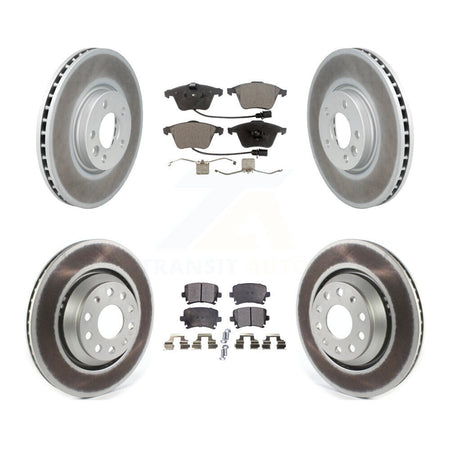 Front Rear Coated Disc Brake Rotors And Ceramic Pads Kit For Volkswagen CC KGT-102154