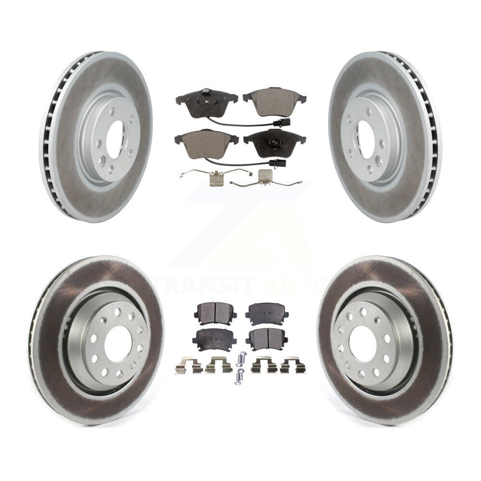 Front Rear Coated Disc Brake Rotors And Ceramic Pads Kit For Volkswagen CC KGT-102154