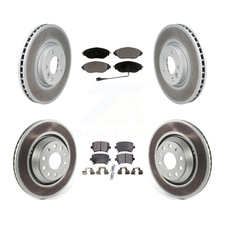 Front Rear Coated Disc Brake Rotors And Ceramic Pads Kit For Volkswagen CC AWD KGT-102155