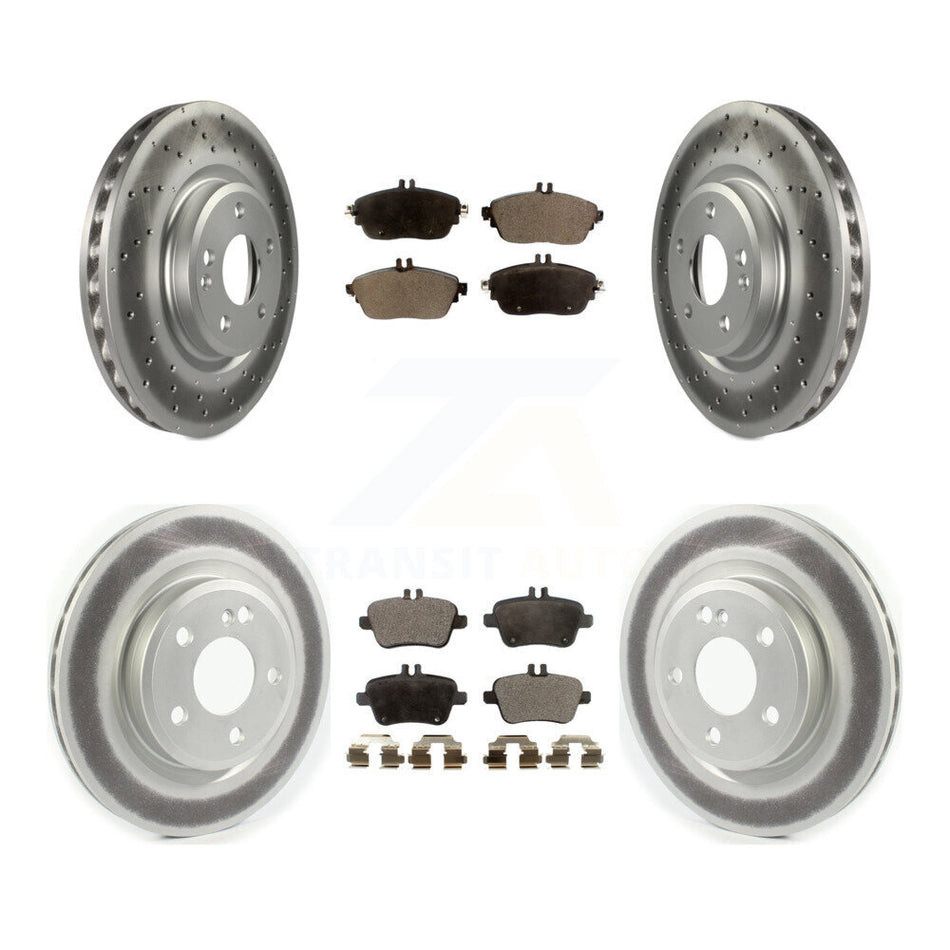 Front Rear Coated Brake Rotor Ceramic Pad Kit For Mercedes-Benz CLA250 With Sport Package KGT-102160