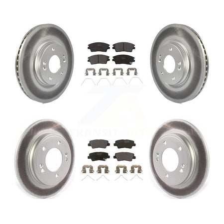 Front Rear Coated Disc Brake Rotor And Ceramic Pad Kit For 2017-2020 Hyundai Elantra 1.6L KGT-102167