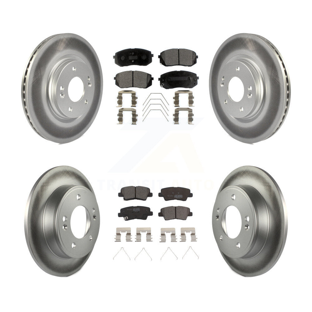 Front Rear Coat Brake Rotor Ceramic Pad Kit For Kia Forte5 1.6L With Manual Parking KGT-102168